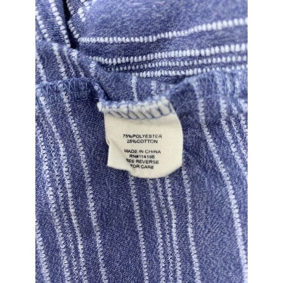 Retrology Blue w/White Horizontal Stripes Scoop Neck Stretch Women's Top Size 1X - Picture 5 of 9